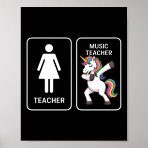 Grappige Eenhoorn Muziekleraar Poster