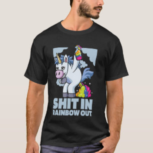 Grappige Eenhoorn Mythisch Paard - Dier Regenboog T-shirt