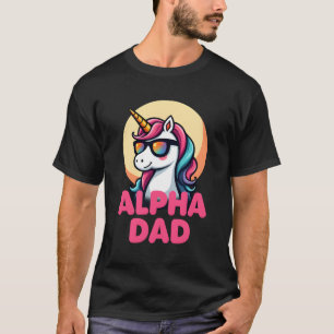 Grappige Eenhoorn Papa Laufey Mannen Vaderdag Kers T-shirt