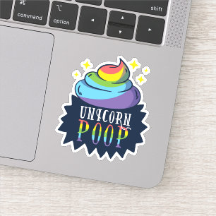 Grappige eenhoorn poep emoji regenboog schattig sticker