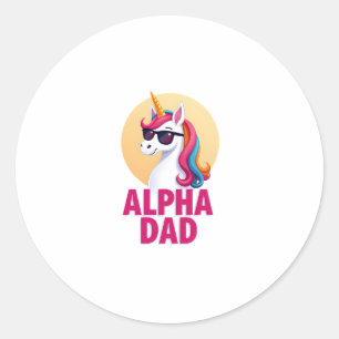 Grappige Eenhoorn Vader Laufey Mannen Vaderdag Ker Ronde Sticker