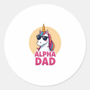 Grappige Eenhoorn Vader Laufey Mannen Vaderdag Ker Ronde Sticker