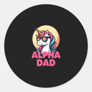 Grappige Eenhoorn Vader Laufey Mannen Vaderdag Ker Ronde Sticker