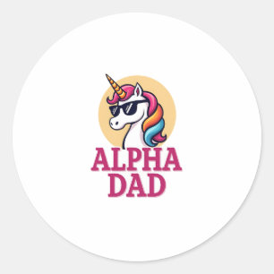 Grappige Eenhoorn Vader Laufey Mannen Vaderdag Ker Ronde Sticker