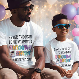 Grappige Eenhoorn Verjaardagsfeest Matching Mannen T-shirt