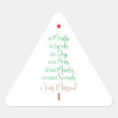 Grappige Eerste Kerst Mis 1 Jaar Getrouwd xmas Driehoek Sticker (Voorkant)