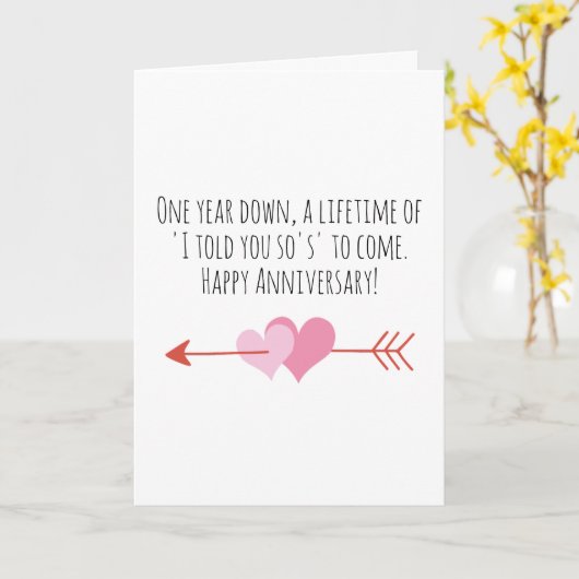 Grappige eerste trouwkaart kaart (Gele Bloem)