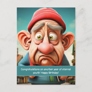 Grappige Eeuwige jeugd mijlpaal Verjaardag Briefkaart