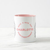 Grappige egel. Fijne dag en Jouw naam Mok (Midden)