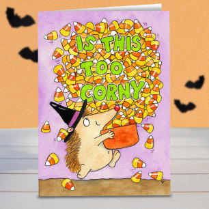 Grappige Egel Heks Cartoon Halloween  Kaart