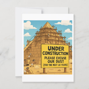Grappige Egyptische constructie   Piramides onder  Briefkaart