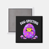 Grappige Ei-Specting Pasen Dag Baby Aankondiging Magneet (Voorkant / Achterkant)