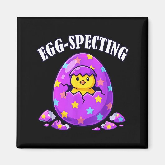 Grappige Ei-Specting Pasen Dag Baby Aankondiging Magneet (Voorkant)