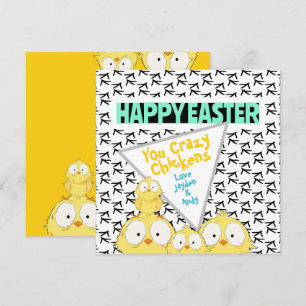 Grappige eigenzinnige "Happy Easter You Crazy Chic Feestdagenkaart