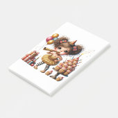 Grappige eigenzinnige kabouter verjaardag post-it® notes (Schuin)