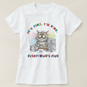 Grappige eigenzinnige kat 'Alles is prima' Vrouwen T-shirt