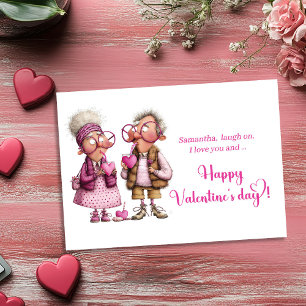 Grappige eigenzinnige liefdeskoppel valentijnskaar feestdagenkaart