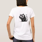 Grappige eigenzinnige zwarte kat t-shirt (Achterkant)