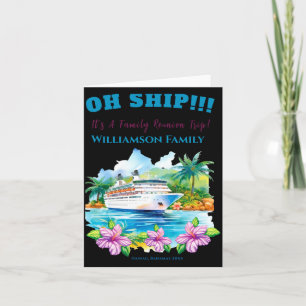 Grappige Eiland Cruise Schip Familie Reünie Kaart
