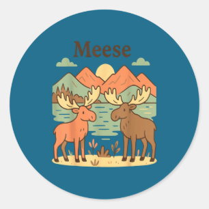 Grappige eland rendier schattig natuur dieren in h ronde sticker