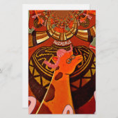 Grappige Elegante Giraffe Accessoire Afrikaanse St Briefpapier (Voorkant / Achterkant)