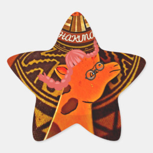 Grappige Elegante Giraffe Accessoire Afrikaanse St Ster Sticker