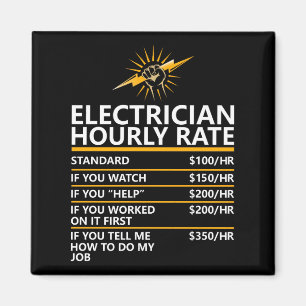 Grappige elektricien uurtarief tabel humor cadeau magneet