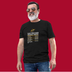 Grappige elektricien uurtarief tabel humor cadeau t-shirt