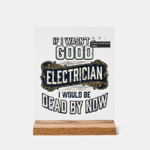 Grappige elektricien vintage gravure citaat ontwer acryl bord