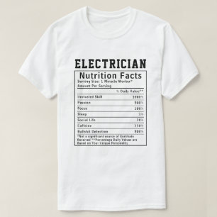 Grappige elektricien voedingsfeiten elektrisch cad t-shirt
