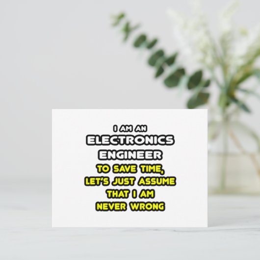 Grappige Elektronica Engineer T-shirts en geschenk Briefkaart (Staand voorkant)