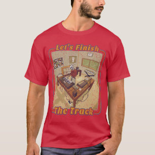 Grappige elektronische muziekproducent met synthes t-shirt