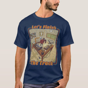 Grappige elektronische muziekproducent met synthes t-shirt