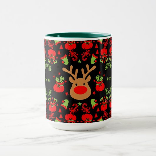 Grappige Elf Christmas Wrapping Mok (Midden)