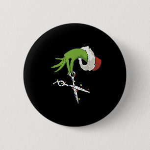 Grappige Elf Handen Kapper Kapsalon Schaar B Ronde Button 5,7 Cm