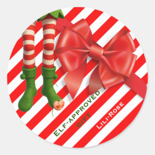 Grappige Elfenbenen Kerstmis Noordpool Schelmens Ronde Sticker