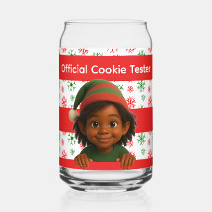 Grappige Elfengezichten & -benen Kerstpret in de Blikvorm Glas
