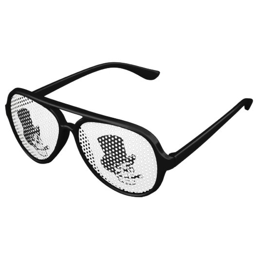 GRAPPIGE EMOJI. SCHEDEL ROKEN MET EEN PET AVIATOR ZONNEBRIL (Gekanteld)