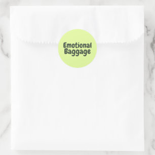 Grappige emotionele bagage quote ronde sticker