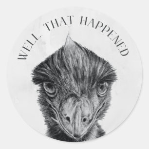 Grappige Emu Bedankt Sticker Nou Dat Gebeurde Du
