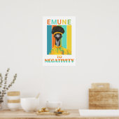 Grappige Emu Vogelwoordspeling - Emune naar Negati Poster (Keuken)