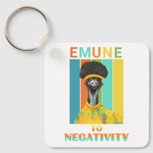 Grappige Emu Vogelwoordspeling - Emune naar Negati Sleutelhanger