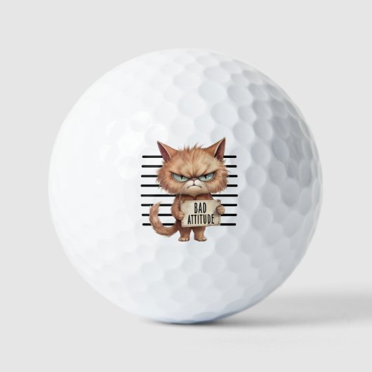 Grappige en Leuke Kat Mugshot Golfballen (Voorkant)