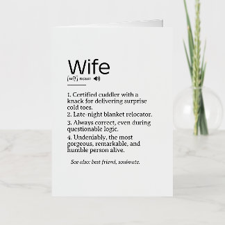 Grappige en oprechte vrouw definitie folie wenskaart