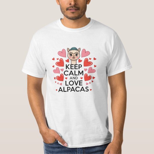 Grappige en Schattige Alpaca Graphics T-shirt (Voorkant)