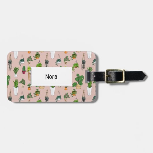 Grappige en schattige kamerplanten bagagelabel (Voorkant horizontaal)