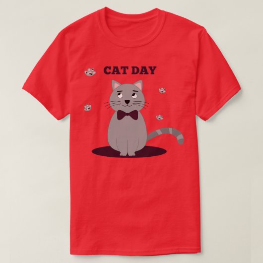 Grappige en Schattigee kattendag T-shirt (Design voorkant)