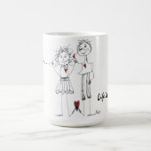 Grappige en Schattigee Stick Figuur Mensen Mok (Center)