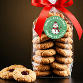 Grappige en speelse kerstvakantie sneeuwman ronde sticker