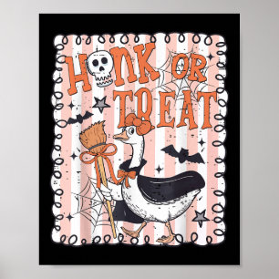 Grappige enge gans Fall Honk Of Treat Halloween Ga Poster